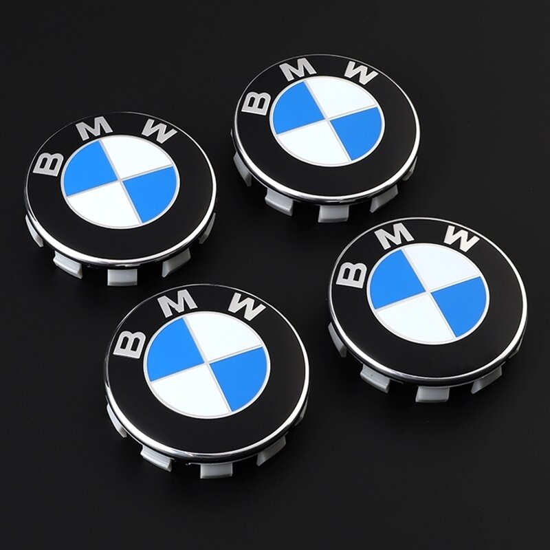 4 buah 68mm 56mm tutup Hub pusat roda mobil Logo Emblem untuk BMW E90 E60 E61 E93 E87 E36 E46 E39 E53 F30 F20 F10 F15 X1 X3 X5 X6
