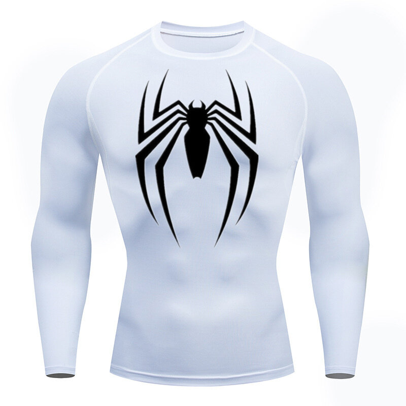 Camiseta de manga curta de aranha masculina, quatro estações, compressão casual, gola redonda, aranha, estampa 2D, multicolorida, tendência, férias