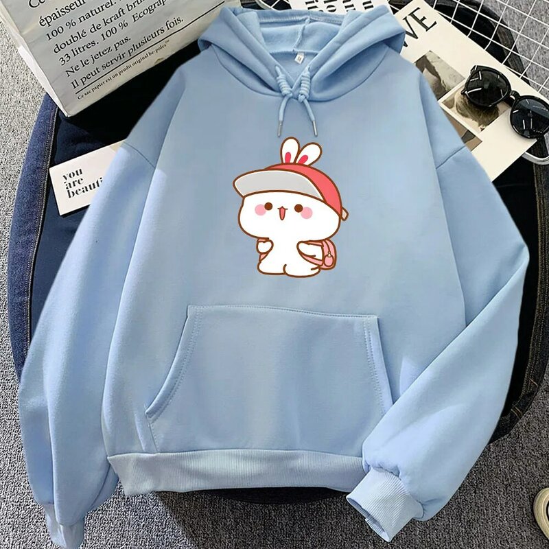 Cute Rabbit Hoodies Winter Comfortable Casual Long Sleeve Sweatshirts Kawaii Graphic Printing Girls Pullovers Women/Men Clothing