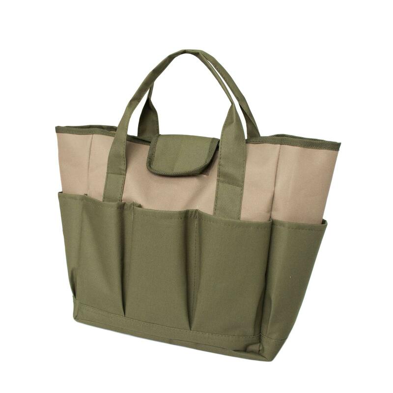 Kits de jardinagem com alça resistente, cesta de armazenamento de ferramentas manuais para garagem ou trabalho, bolsa com vários bolsos