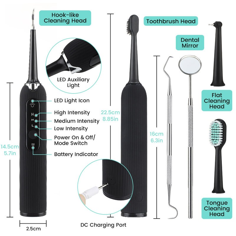 Eliminador de cálculo Dental por vibración ultrasónica eléctrica, escalador Dental sónico, limpiador de manchas de dientes de alta frecuencia