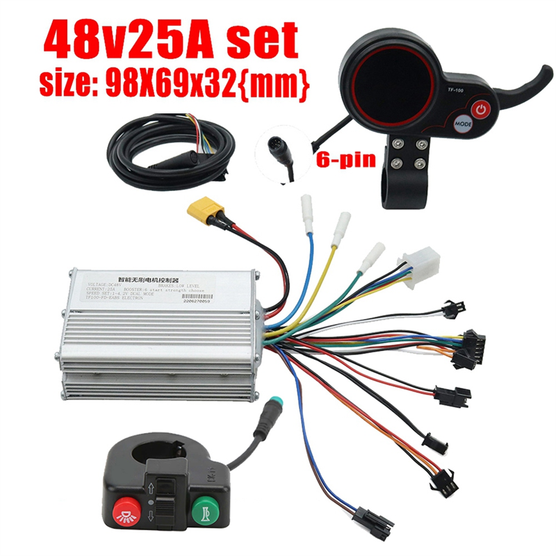 48V 25A Electric Scooter Controller Dashboard Kit with TF-100 Display+Switch Button for KUGOO M4 Electric Scooter Parts