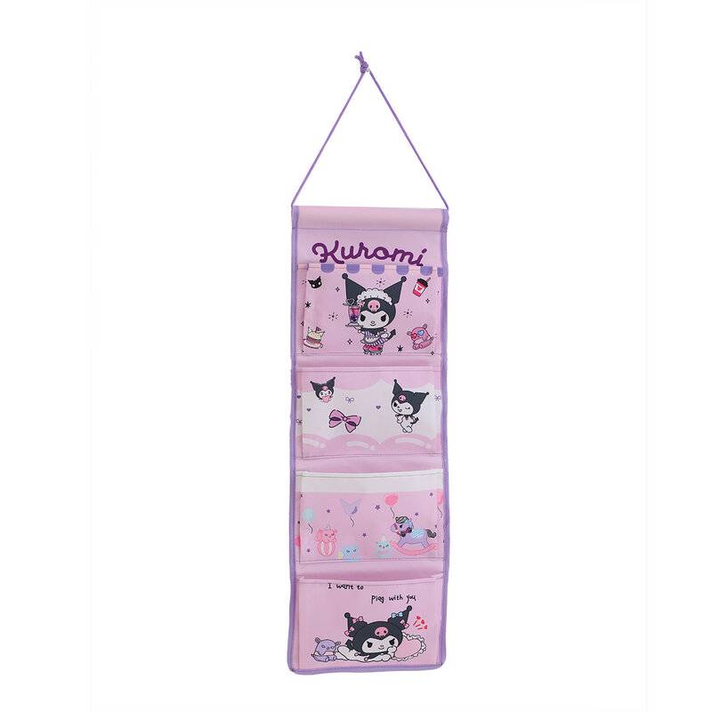 Sanrio Storage Bag Hello Kitty Kuromi Cinnamoroll Four Grid Wall Hanging Packaging Clothes Toy bagno Cosmetic Organizer Gift