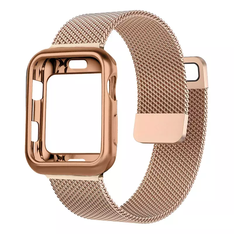 Funda milanesa + Correa para Apple Watch, Correa de reloj para Iwatch Series 9, 8, 7, 6, SE, 5, 4, 49MM, 41mm, 40mm, 44mm, 42mm, 38mm, 45mm