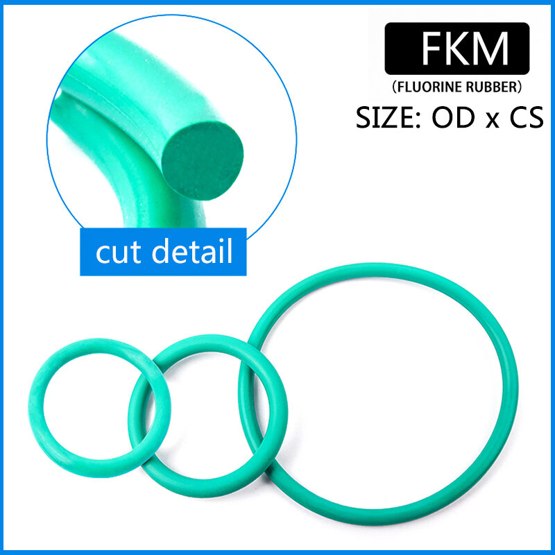 150PCS/box Fluorine Rubber FKM Sealing O-rings CS 1.5mm 1.9mm 2.4mm 3.1mm OD 6mm-30mm Green Gasket Replacements Assortment Kits