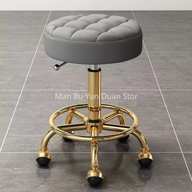 Парикмахерские удобные парикмахерские стулья, Золотое кресло для красоты, мебель, офисный стул, минималистичные колеса, поворотный подъемник