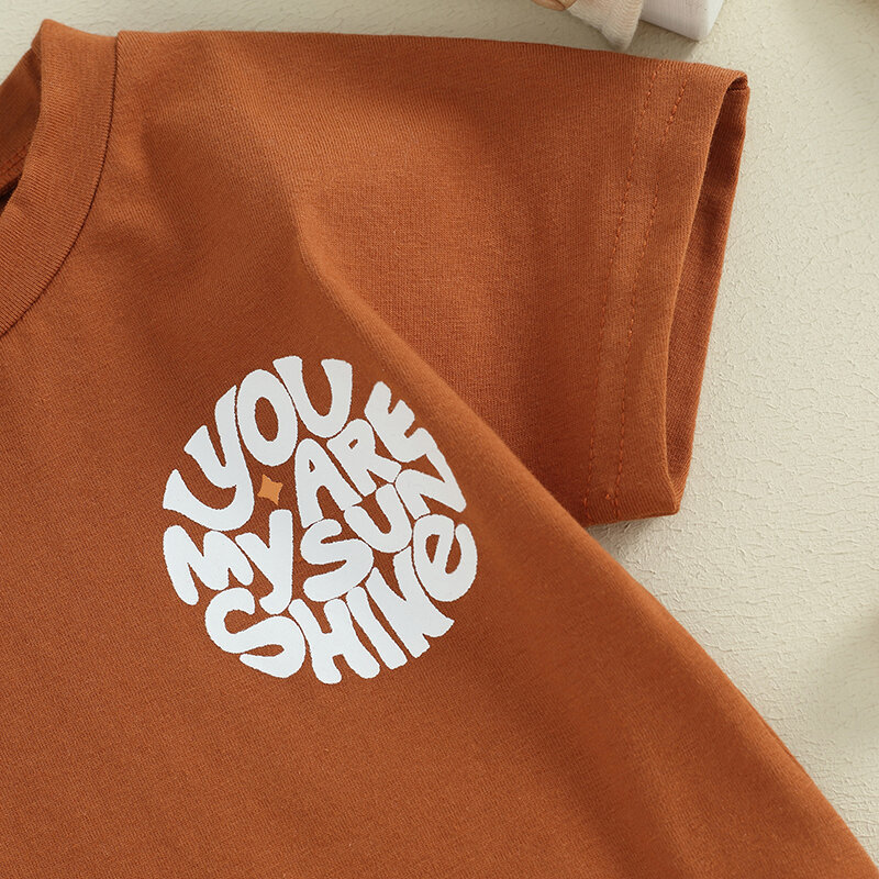 Комбинезон для новорожденных мальчиков и девочек «You Are My Sunshine», футболка с коротким рукавом, боди, летняя одежда для младенцев