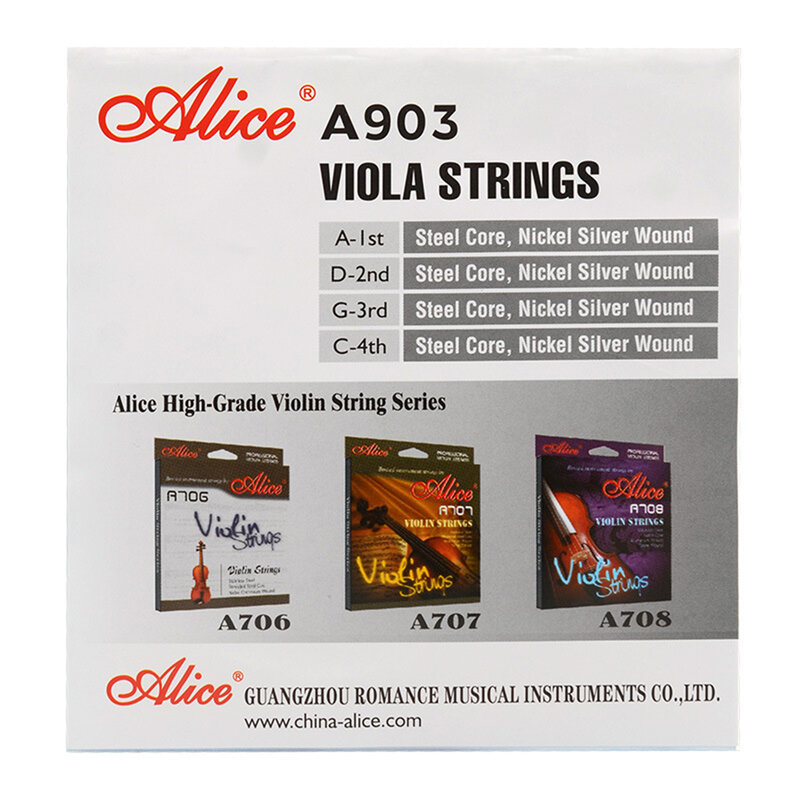 Cordas de aço Viola Core, Viola confortável, A903 A-2nd Steel Core, D-3rd Steel Core, G-4th Steel Core Feel