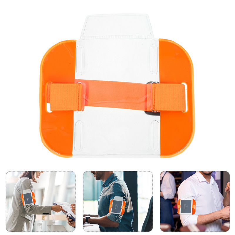 Soportes para insignias de brazo de 3 piezas, brazalete elástico, soporte para tarjetas de trabajadores, funda para insignias de brazo