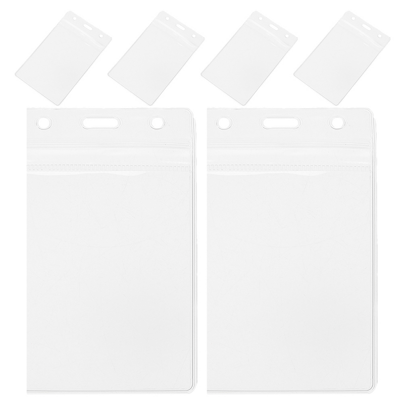 Porta carte di credito porta certificato espositivo impermeabile porta carte d'identità per badge maniche carte verticali in plastica trasparente
