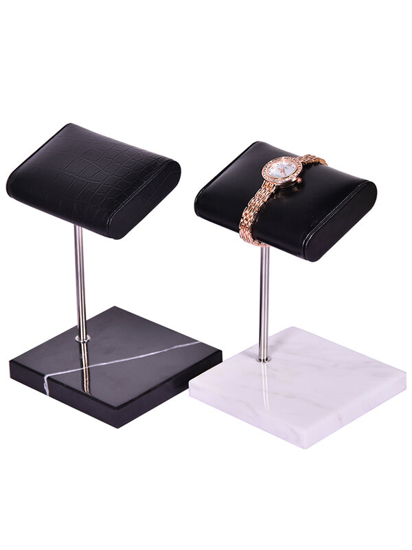 Naturalny marmur stojak na zegarek skórzana para zegarek wystawowy prezent luksusowy Ornament Apple Watch ładowarka stojak
