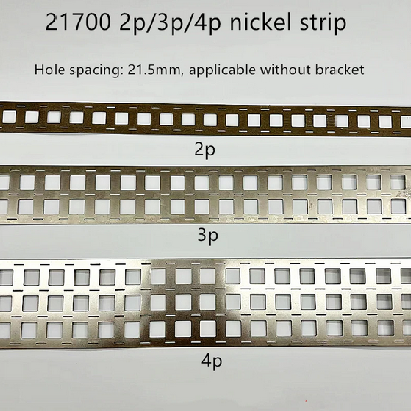 21700 расстояние между отверстиями для аккумулятора 21,5 мм, Соединительная пластина, штампованная, SPCC, никелирование, 1 метр, параллельное, без кронштейна, никелевая полоса