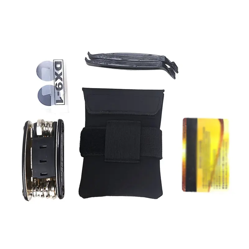 Bolsa de almacenamiento para bicicleta de montaña, herramienta de reparación de ciclismo, portabotellas de agua para pinchazos, color negro, 12/8, 5/1, 5cm