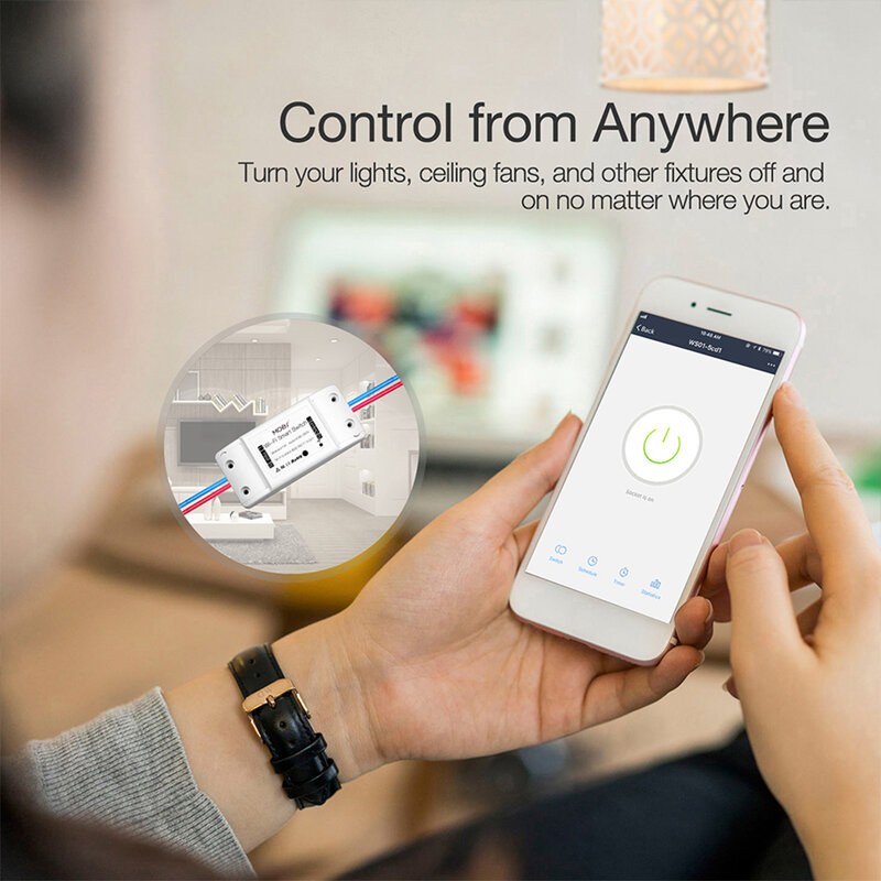 WiFi Bluetooth Smart Light Switch Universal Breaker Timer Smart Life APP Wireless Remote Control Works with Alexa Google Home