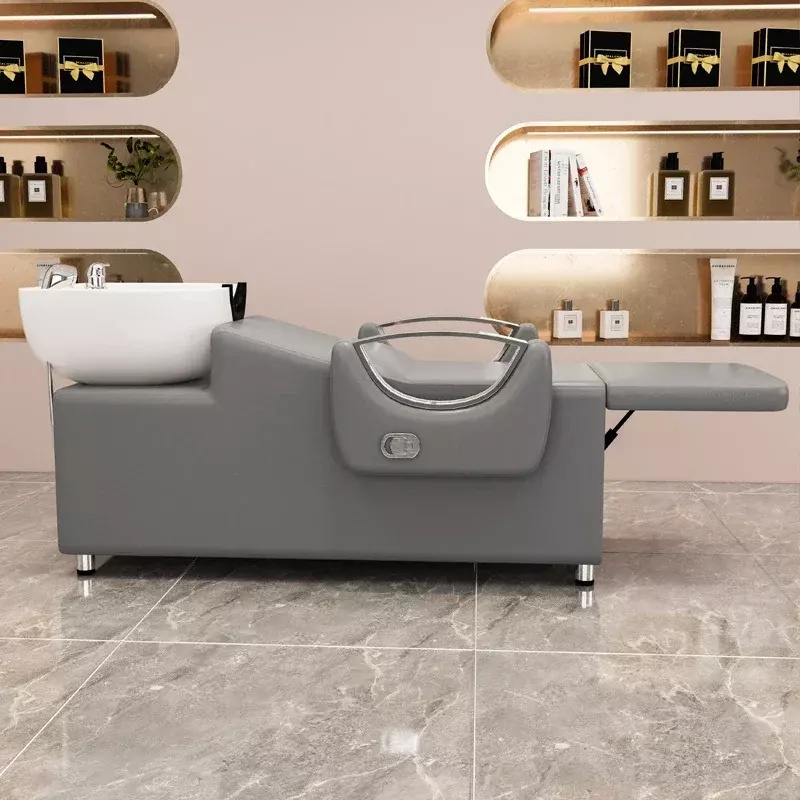 Cadeira moderna portátil do champô, dissipador luxuoso confortável, cadeiras do salão do spa, terapia de água que lava a cama, mobília ergonómica