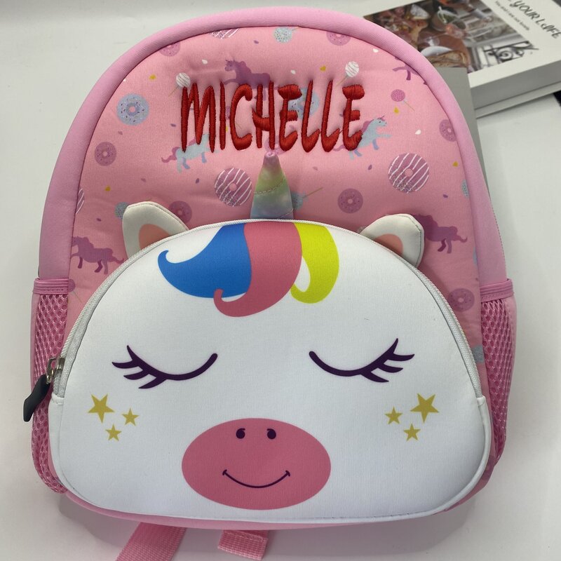 Cute Cartoon Schoolbag, Jardim de Infância Escola Primária, Saco de Presente Nome Infantil, Personalização Personalizada, Novo