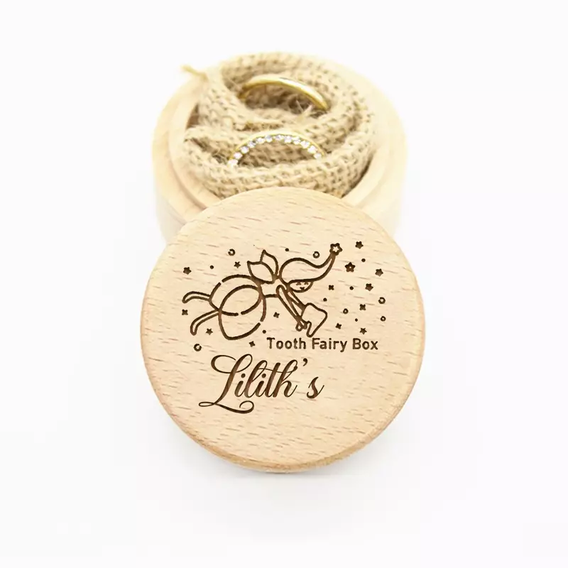 Personalisasi Terukir Bayi Perempuan Kotak Gigi Keepsake Kotak untuk Semua Gigi Bayi Pemegang Gigi Kustom Kayu Gigi Peri Kotak Hadiah Anak Perempuan