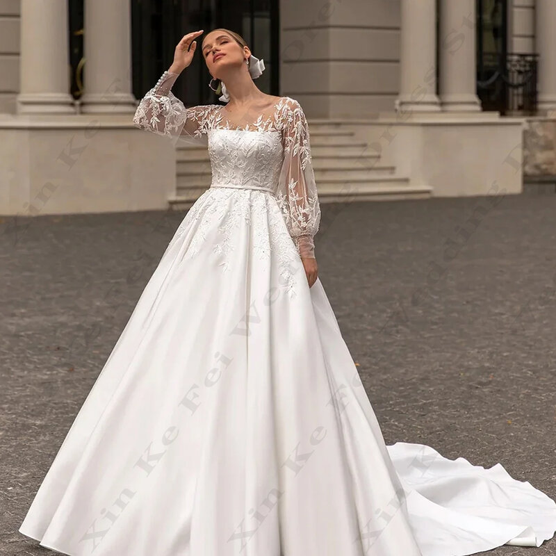 Elegant Mermaid Wedding Dresses Exquisite Lace Applique Graceful Off Shoulder Long Sleeves Sweetheart Mopping Bridal Gown 2024