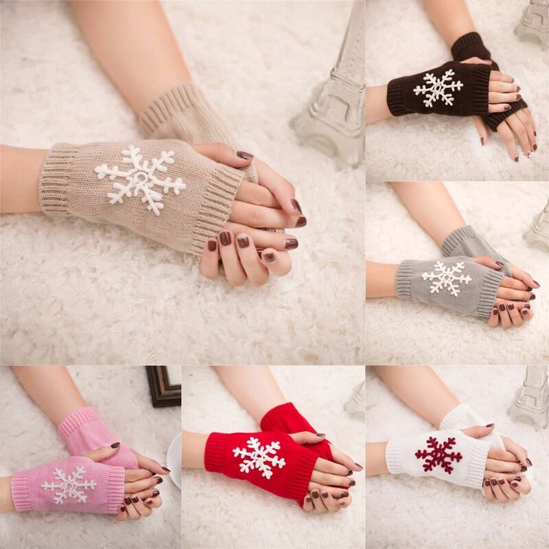 1Pair Autumn Winter Knitted Gloves Fashion Men Women Half Finger Gloves Warm Soft Mittens Fingerless Gloves