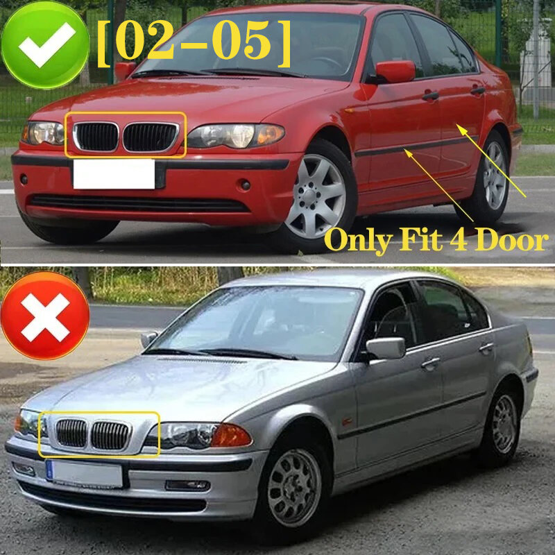 กระจังหน้าด้านข้างสำหรับรถ BMW 3 Series E46 4ประตู2002-2005สีดำ