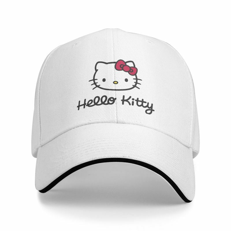 شخصية مضحك مرحبا كيتي القط قبعة بيسبول للرجال والنساء ، قبعة أبي تنفس ، في الهواء الطلق