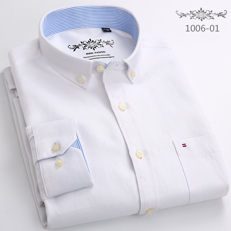 Nowa koszula z długim rękawem dla mężczyzn slim fit formalne koszule biała plian shirt darmowa wysyłka pojedyncza kieszeń ubrania biurowe