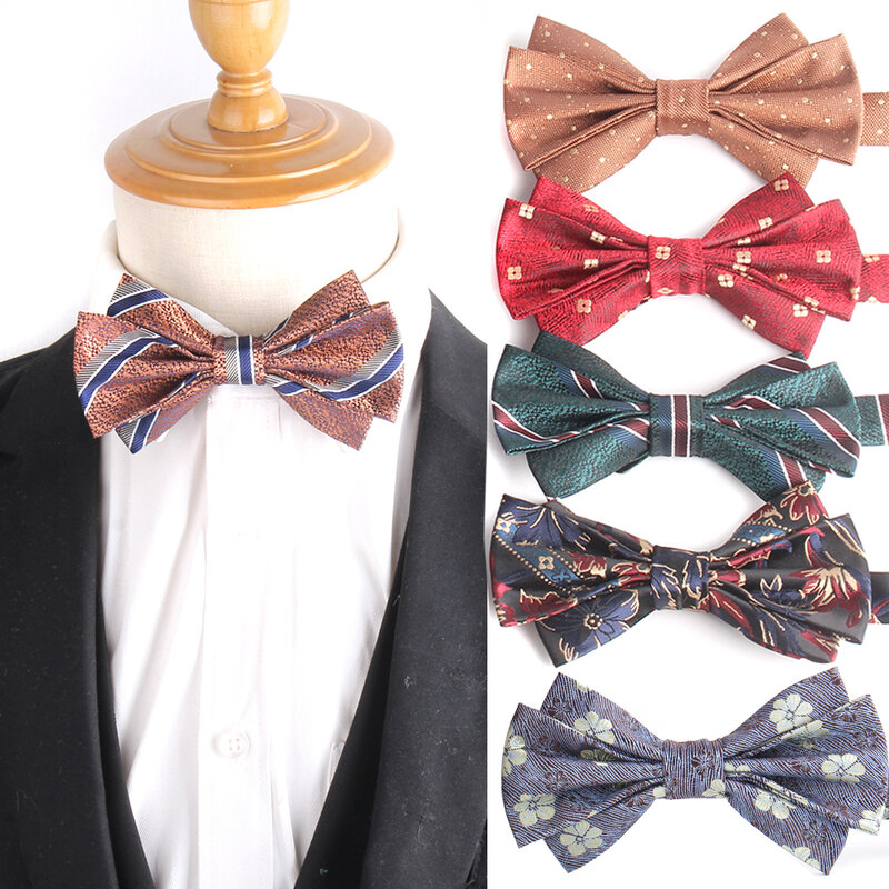 Bow tie For Groom Fashion Striped Bow ties For Men Women Shirt Bow knot Adjustable Adult Floral Bowties Cravat Groomsmen Bowtie
