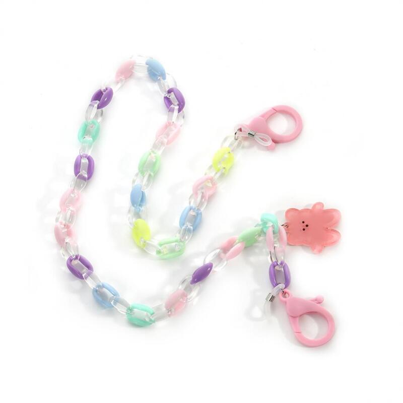 Colorful Mask Chains Bear Sunglasses Chain Cute Fashion Eyeglass Chain Mask Hanging Rope  Acrylic Glasses Chains