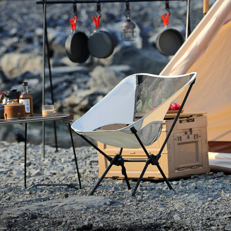 Outdoor Camping cadeira dobrável, encosto portátil, pesca, diretor Lua cadeira