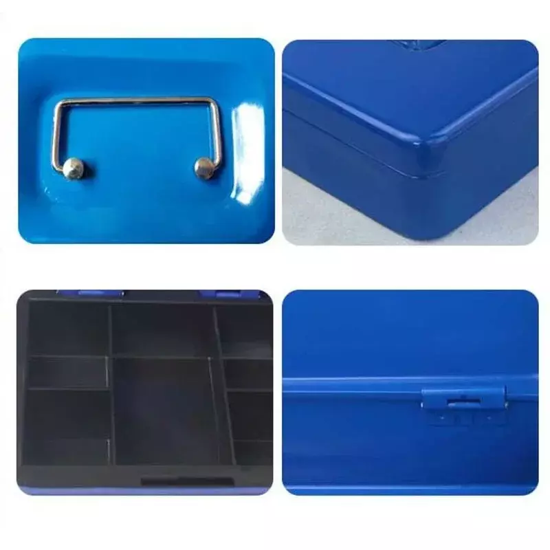 Портативный Сейф для ключей, домашний магазин, стальной мини-ящик для наличных денег, коробка для хранения, скрытый Сейф для драгоценностей, черный, синий
