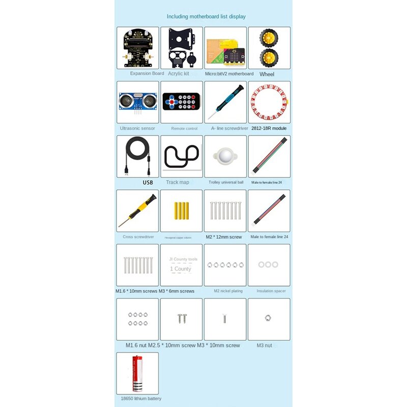 Mini Smart Microbit V2 Robot Car For Micro:Bit Robot Car Kit Graphical Programming Toys Electronic DIY (No Battery)