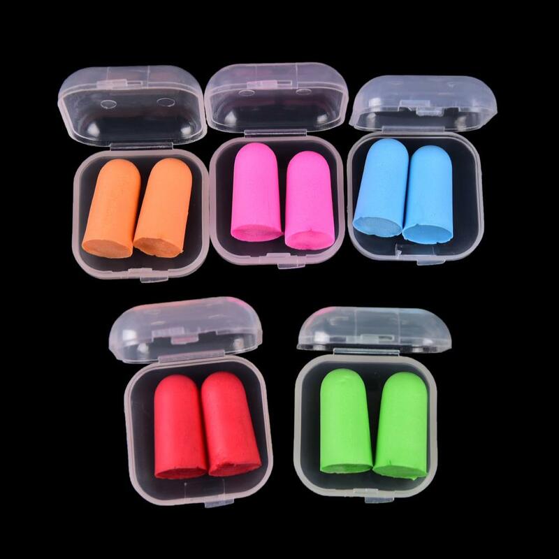 2Pcs Anti-noise Soft Ear Plugs Sound Insulation Ear Protection Earplugs Sleeping Plugs For Travel Noise Reduction With Case