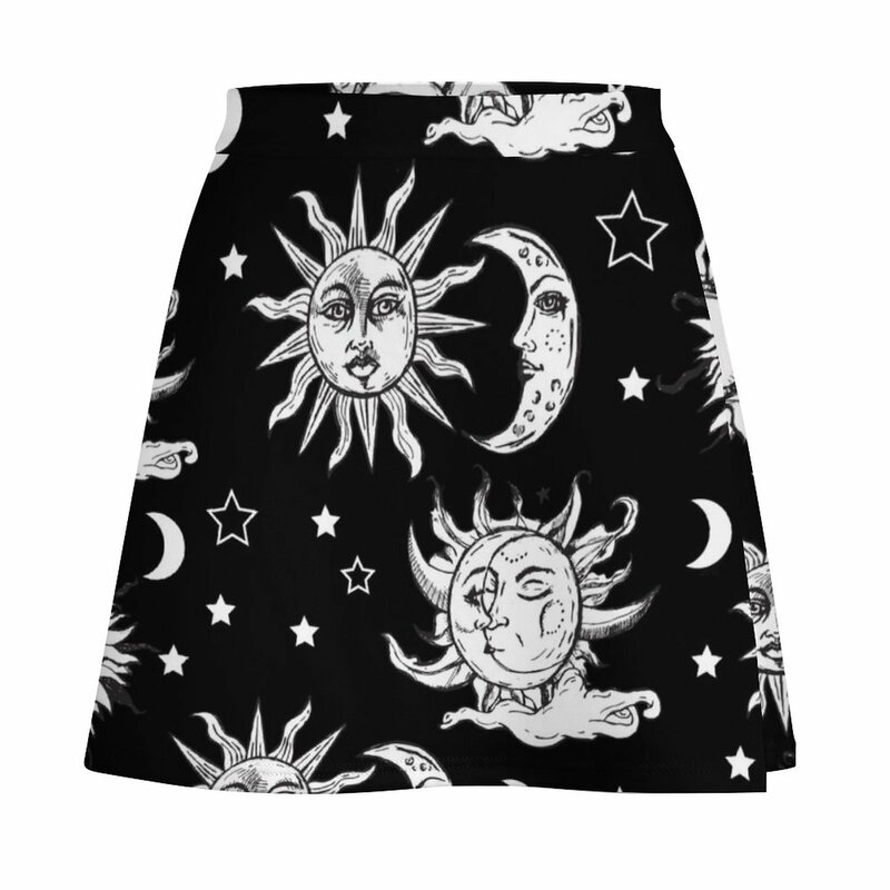 Conjunto de mini-saia de sol e lua feminino, tendência, 2023