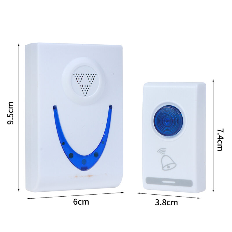 32 Tune Songs Ring Remote Control Home Security 100M Door Bell Doors Wireless Doorbell LED 2 Button 1 Receiver