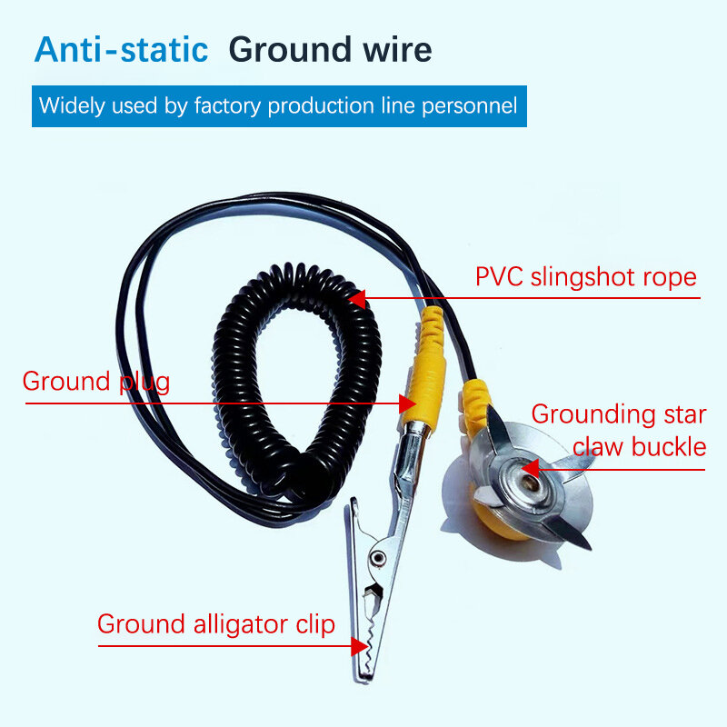 Anti-static Grounding Device Rubber Radio Pad Grounding Wire Electrical Testing Equipment Tool