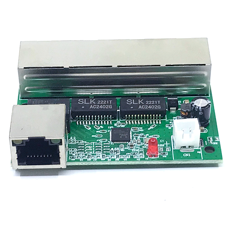 Mini PCBA  5 Ports Networkmini ethernet switch module 10/100Mbps  5V 12V 15V 18V 24V