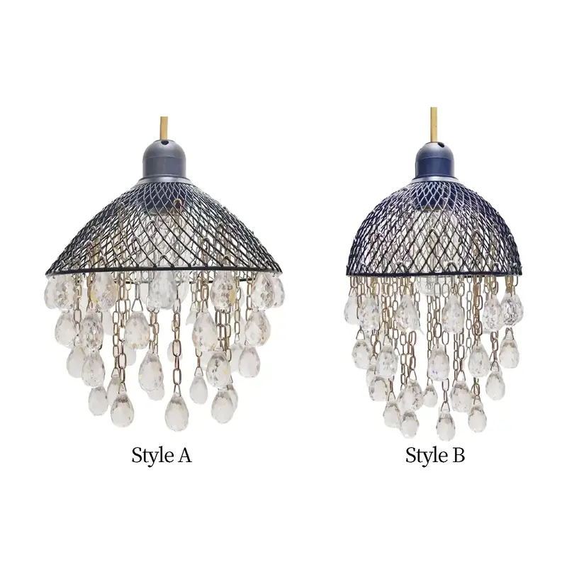 Pendant Lampshade Ceiling Chandelier Lampshade with Acrylic Jewel Droplets for Living Rooms Party Hallways Kitchen Decor