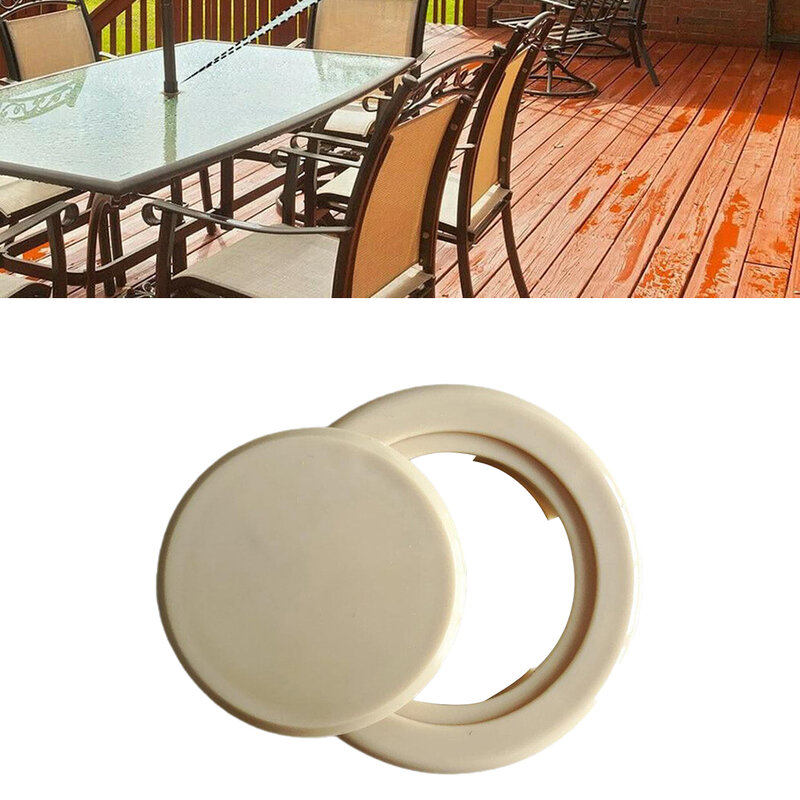 Tampa plástica do plugue do anel para a mobília do pátio, pátio do jardim da tabela parasol, vidro moderado, preto, 2 dentro