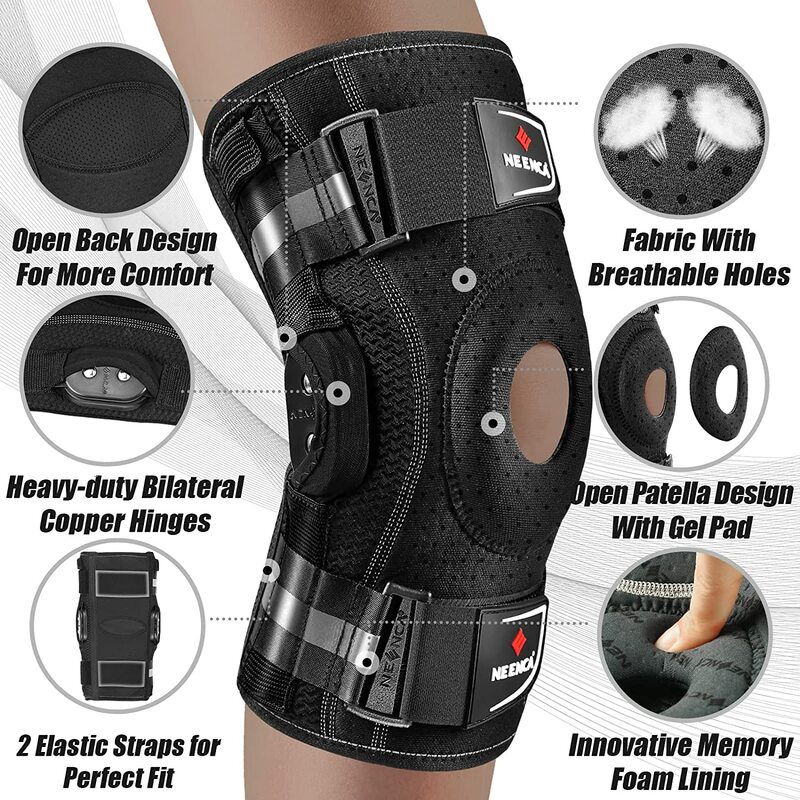 NEENCA шарнирный коленный бандаж для боли в колене поддержка колена с боковыми стабилизаторами суставов для облегчения боли при артрите мениска слеза ACL PCL