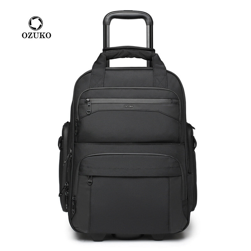 Rolling Backpack 18 inch Water Proof Wheeled Laptop Backpack Carry on Luggage Business Trolley Bag Overnight College Laptop Bag