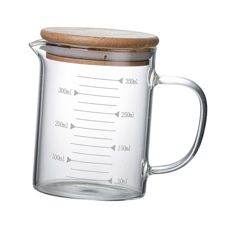 Measuring Cup Clear Large Capacity Multipurpose with Lid Heat Resisttant Milk Glass Cup for Juice Lemonade Beverage Coffee Gifts
