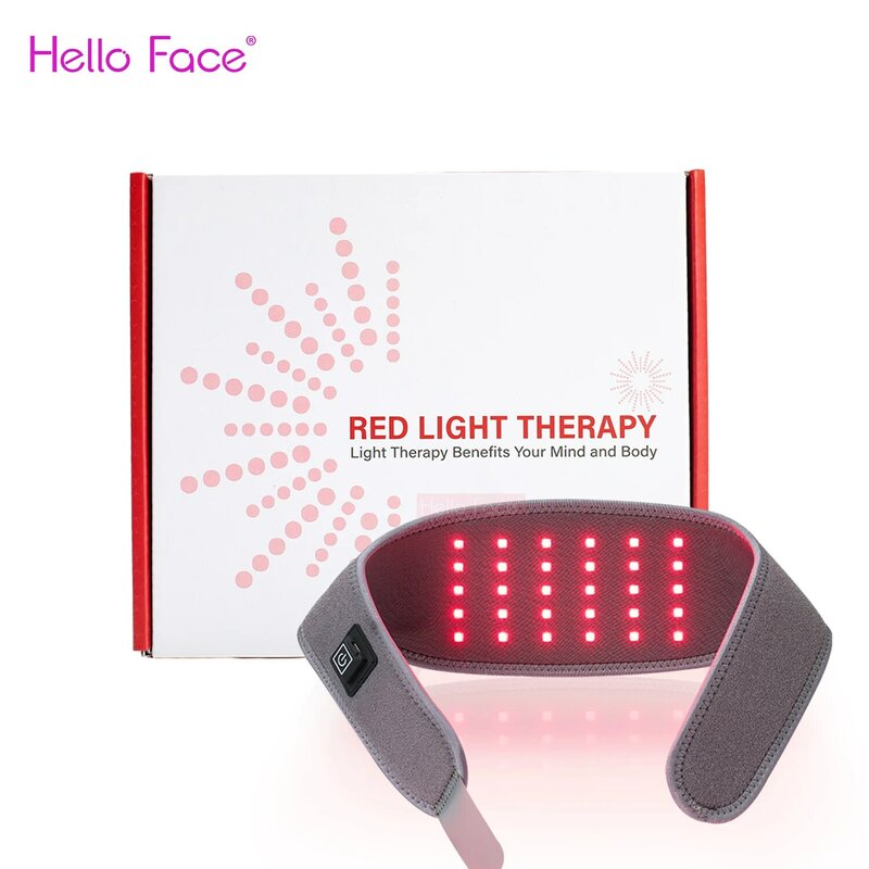 Thérapie par la lumière rouge et infrarouge pour le cou avec 90 LED rouges de 660 nm et lumière infrarouge proche de 850 nm pour le soulagement de la fatigue du cou