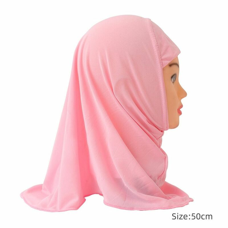 Xales de turbante islâmico para crianças, hijab muçulmano, material elástico macio, 2 a 7 anos, novo