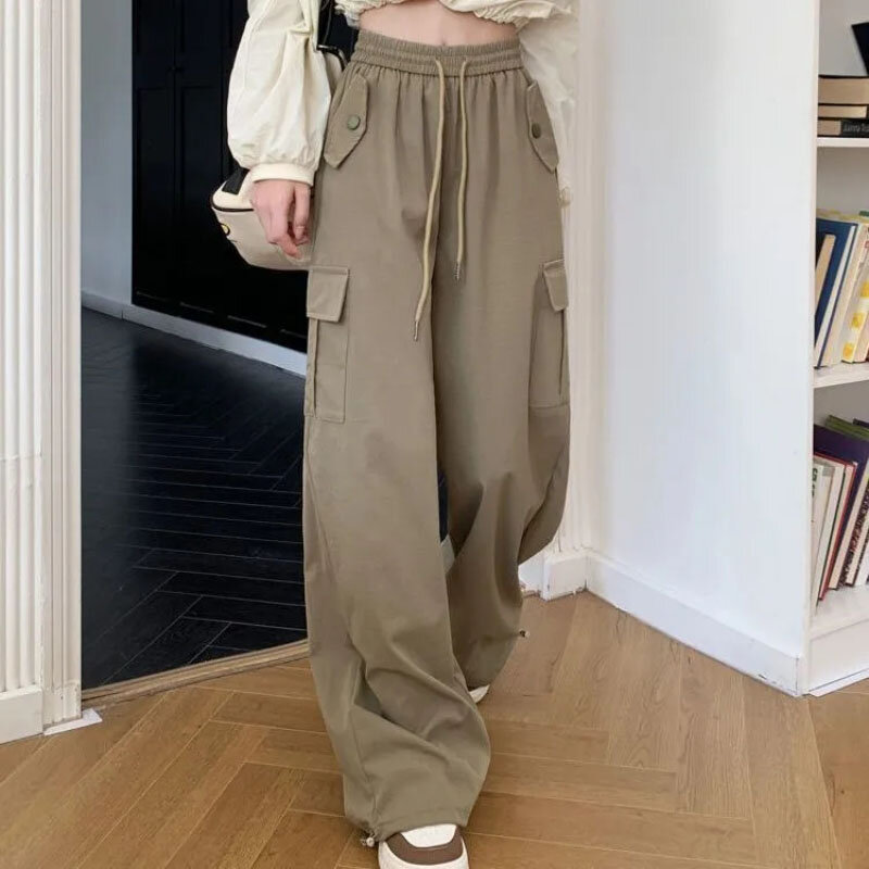 Women's Overalls Spring Autumn New Fashion High Waist Pear Shaped Oversize 5XL Slim Pear-Shaped Loose Wide Leg Pants