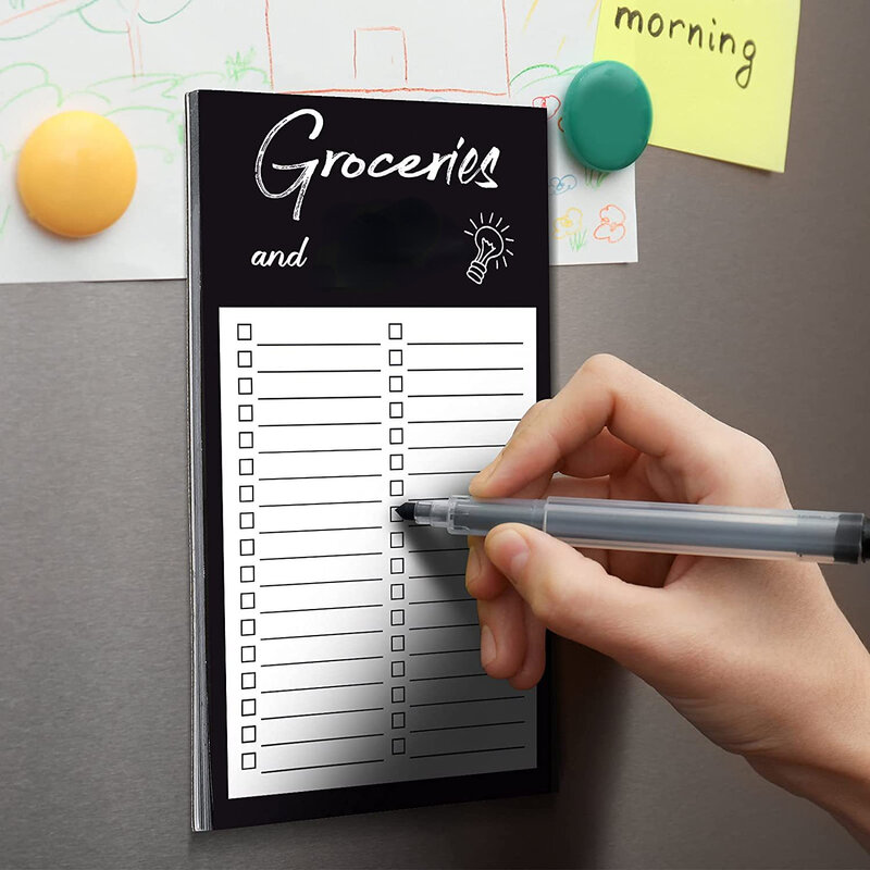 Cute Notepads magnéticos, Memo Pads, para fazer a lista, Mercearia Shopping List Planner, Frigorífico Grocery Sticker, Message Board Notes, 50 folhas