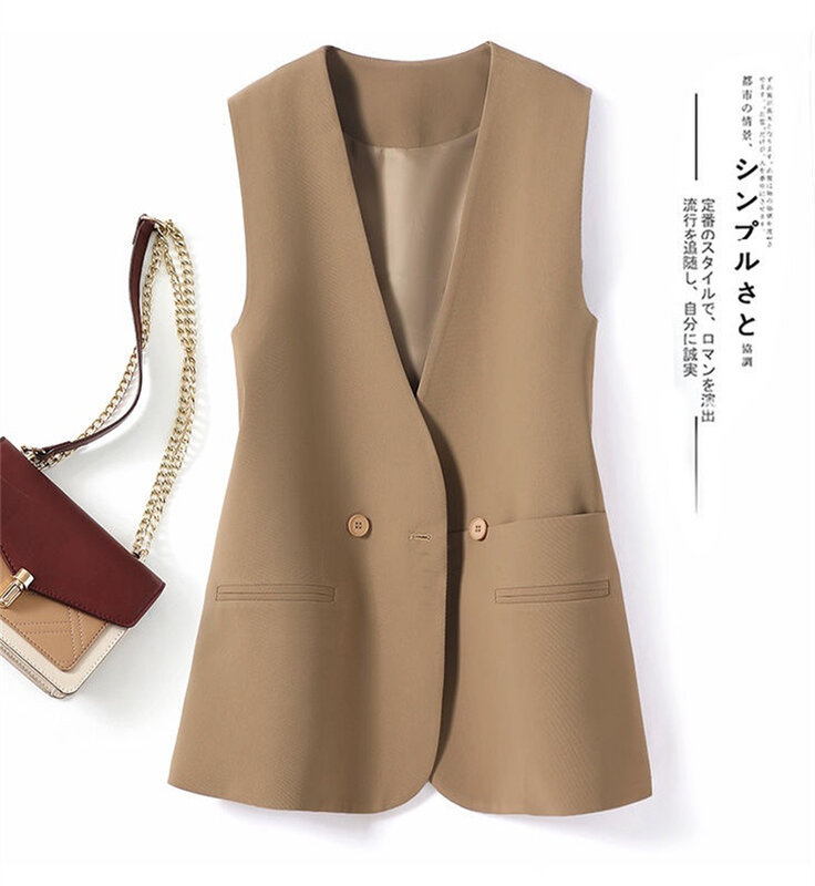 Chaleco de estilo coreano para Mujer, chaqueta sin mangas para primavera y verano, 2024