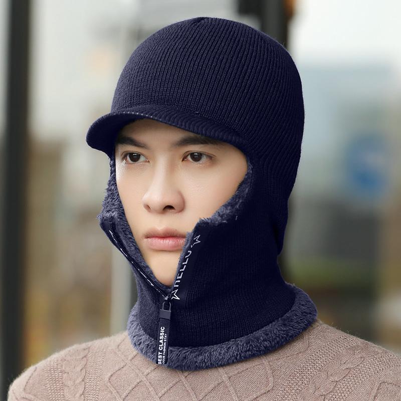 Chapeau d'hiver en laine pour hommes, Protection des oreilles d'extérieur, chaud et épais, tricoté, écharpe coupe-vent, nouvelle collection