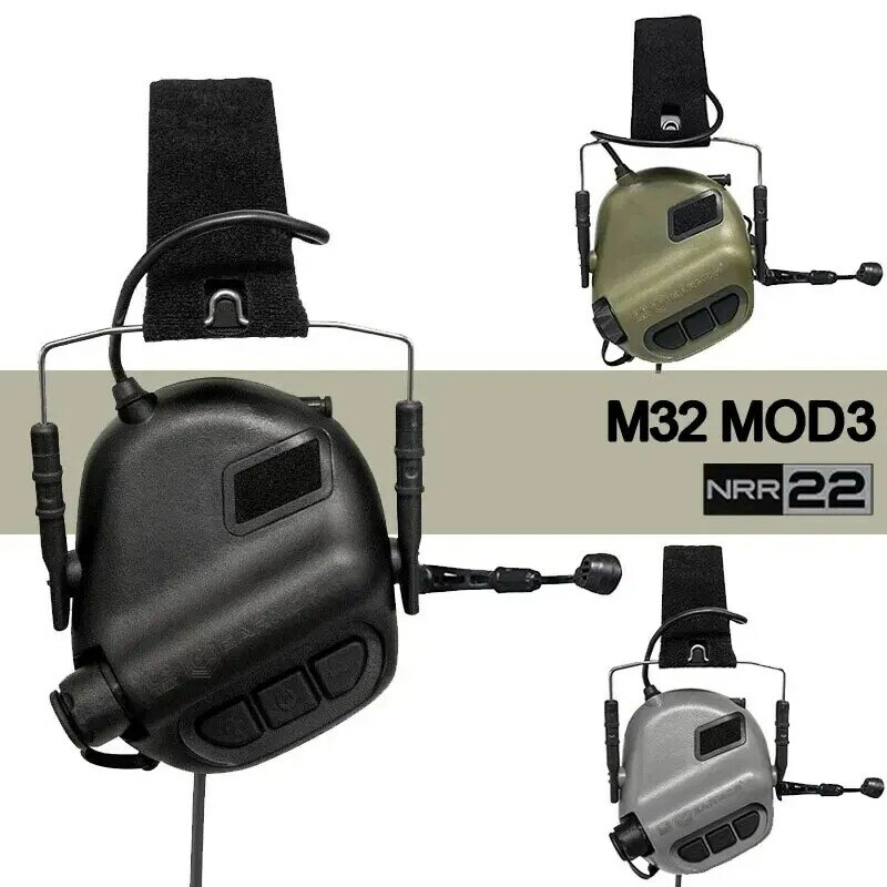 Гарнитура Taktis M32 MOD3 Penutup Telinga Berburu & Menembak Dengan Mikrofon Amplifikasi Suara Mendukung Komunikasi PTT