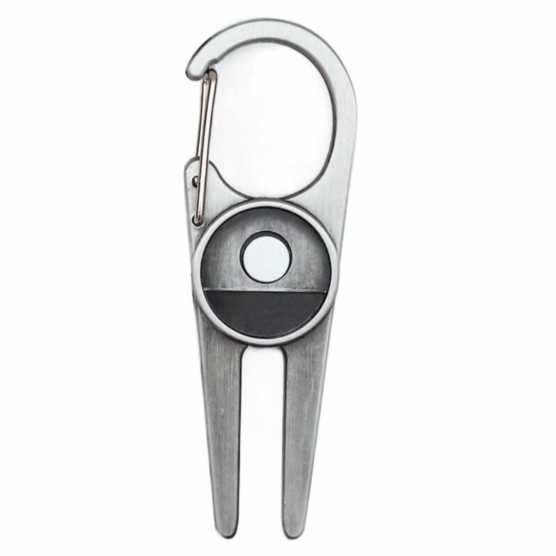 Alat Divot Golf magnetik portabel logam, aksesori Bola Golf Spike kreatif logam paduan seng, garpu bola Golf