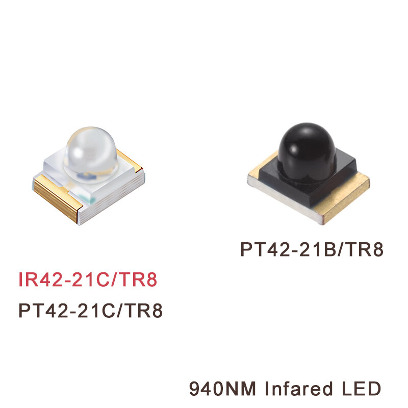 10Pcs  IR42-21C/TR8 SMD Infrared Light Emitting Diode 940nm 1.8mm Round Emissio PT42-21B/TR8 PT42-21C/TR8